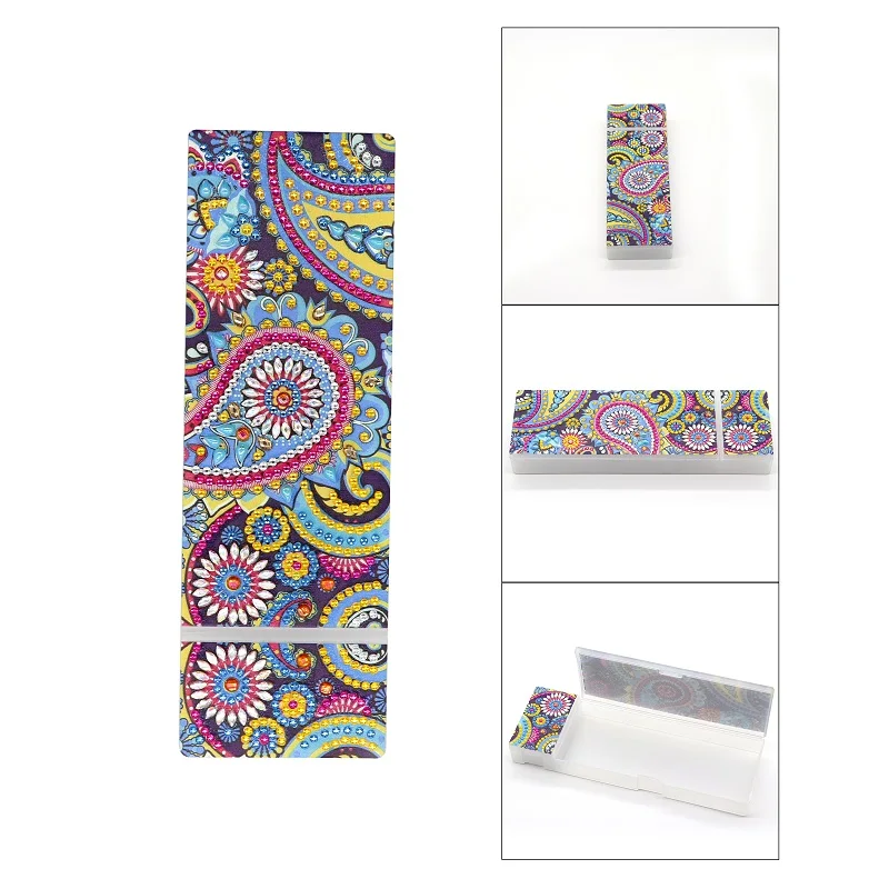 Diy Mandala Special Shaped Diamond Painting Pencil Case Stationery Box 2 Grids Embroidery 3Hz8 | Дом и сад