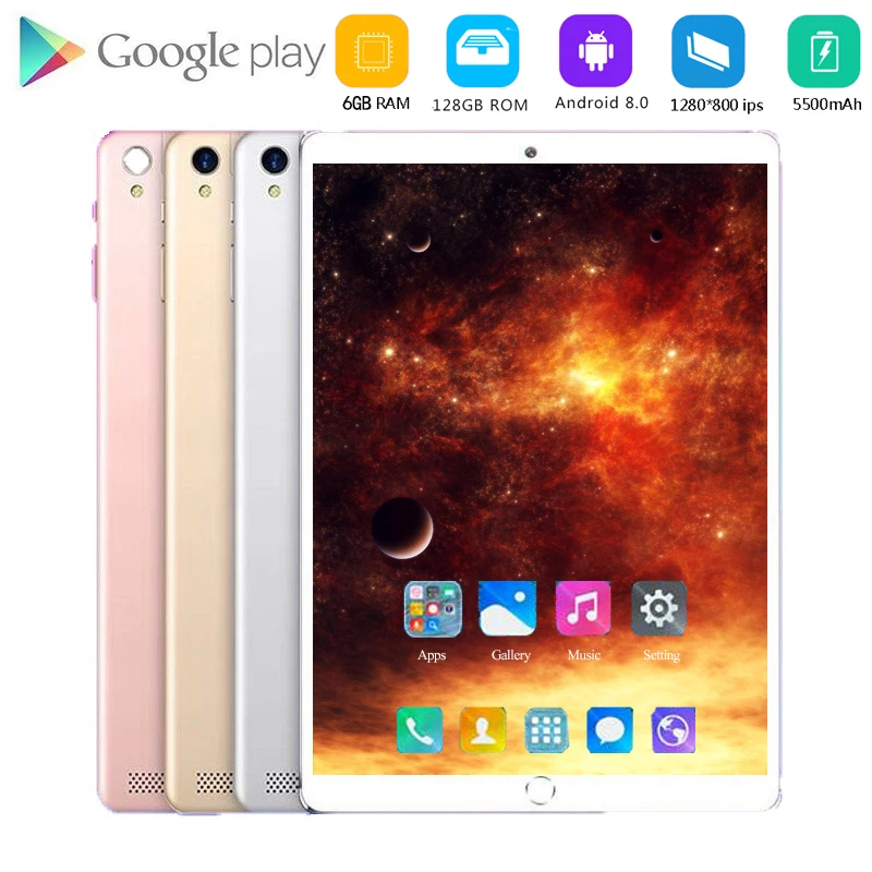 

2020 Multi-touch Glass Screen 10.1 inch Octa Core 4G FDD LTE Tablet 6GB RAM 128GB ROM 1280 800 Dual Cameras Android 8.0 Tablet