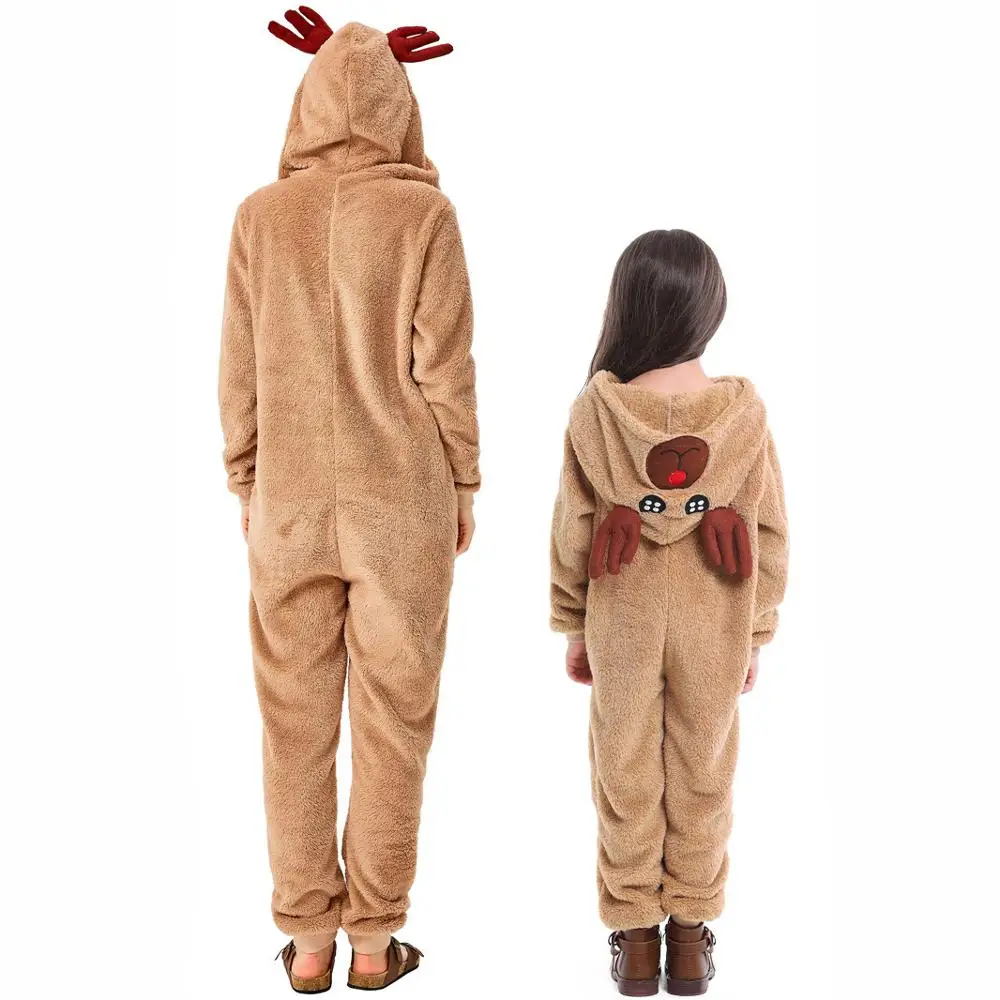 Рождественский костюм; Карнавальный костюм для взрослых и детей; костюм животного для родителей и детей; костюм оленя, лося, Санта-кошки; Клубная одежда