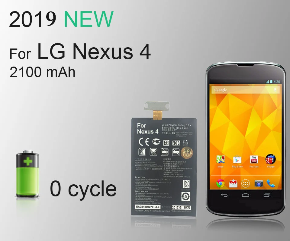 PINZHENG аккумулятор мобильного телефона для LG Nexus 4 BL-T5 E960 E975 E973 E970 F180 LS970 сменные батареи