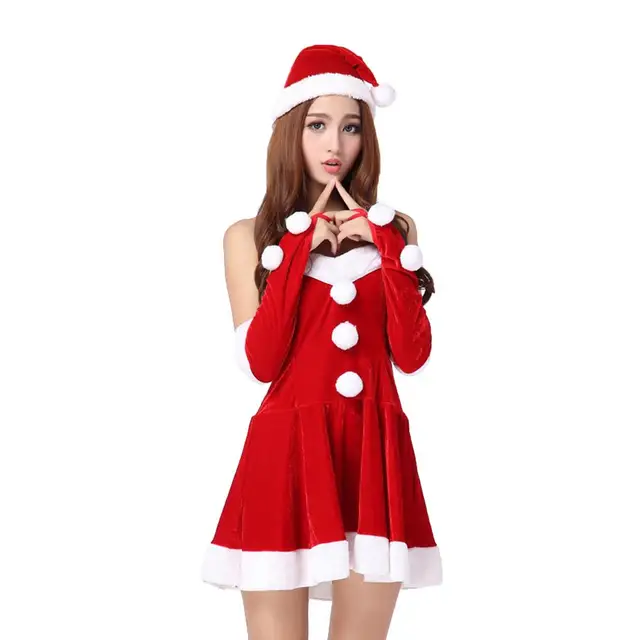Sexy Cute With Hat And Gloves Soft Christmas Costume Set 6