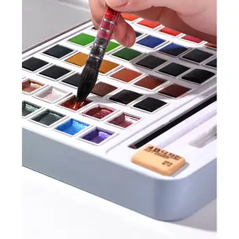 

36/48 Pearlescent Watercolor Pigment Pink Iron Box Artist Portable Metal Shell and Palette Watercolor Artistic Supplies