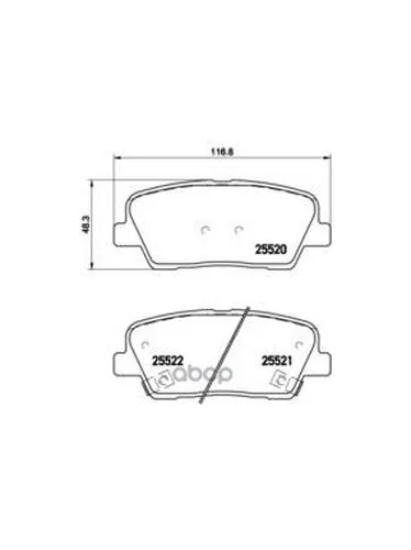 Колодки Тормозные Hyundai Santa Fe(Cm) 2.2d 09-/Kia Sorento(Xm) 09- Задние Brembo P30063 Brembo арт. P30063