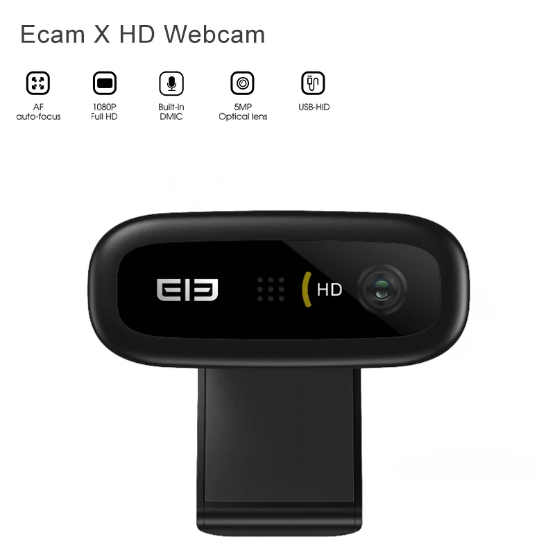 

Веб-камера Ecam X, 1080P, Full HD, USB, 5,0 МП, автофокус
