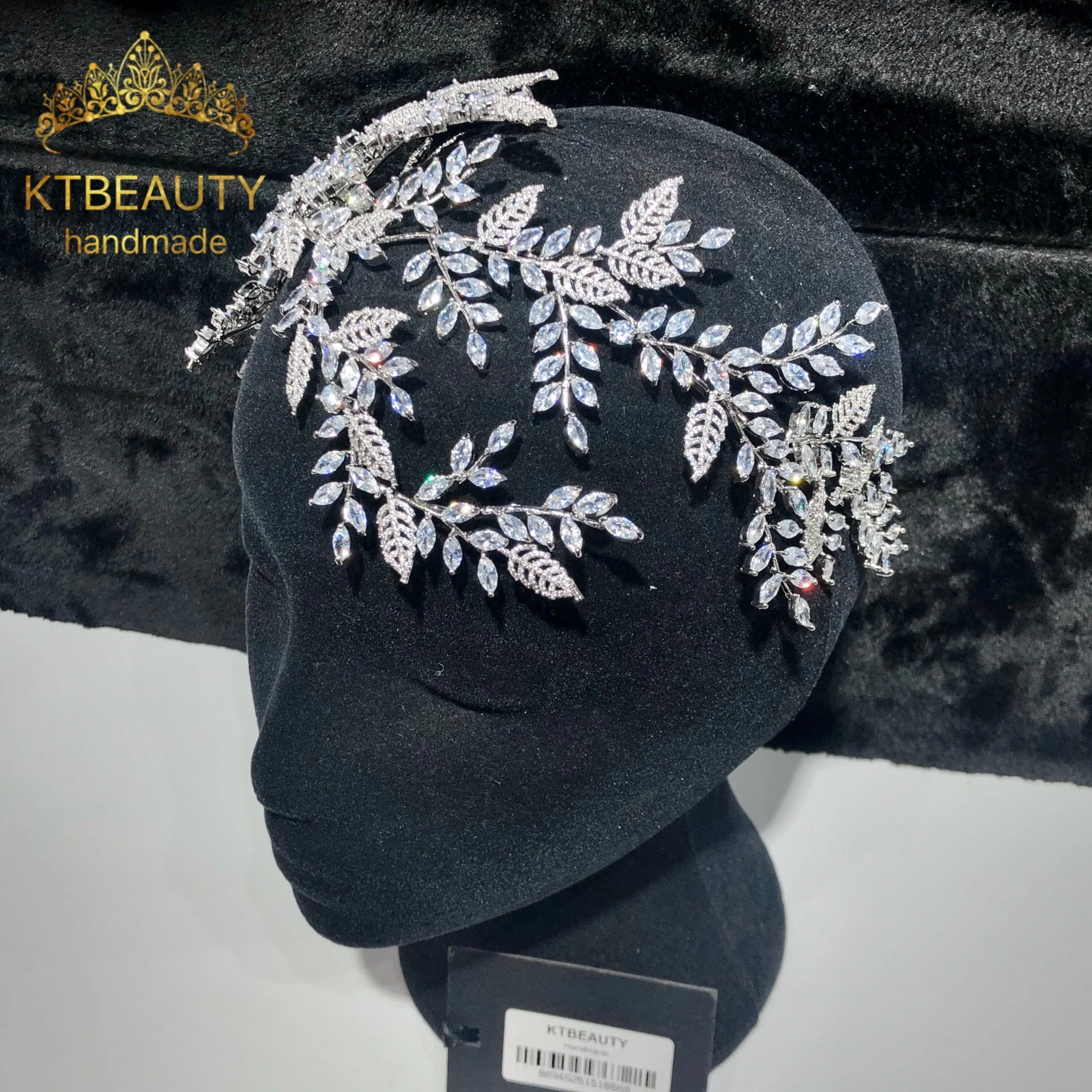 New Rhinestone Zircon Custom Made Tiara Flowers Fashion Hairband Royal Bridal Wedding Dressing Crown Accessory Women Jewelry