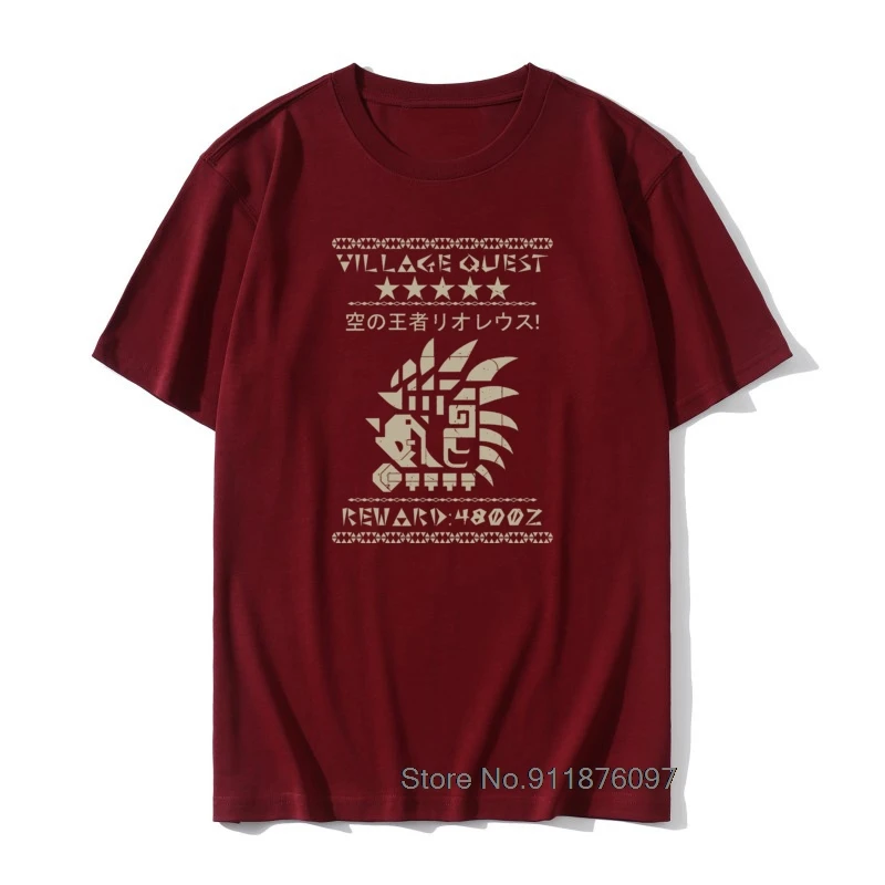 

Monster Hunter Required Rathalos T Shirt Tees Amazing Simple Large Size O Neck 100% Cotton Man's Tops
