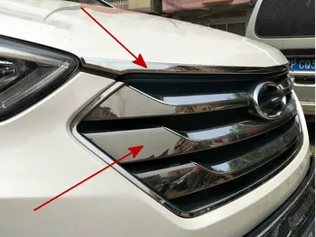 

Accessories Fit For 2013 2014 2015 Hyundai Santa Fe Santafe IX45 Engine Trim Chrome Hood Guard