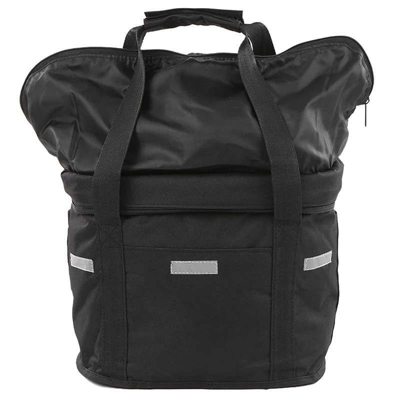 Black Bicycle Basket Waterproof Multifunction Designed Electric Folding Cycling Accessories Road