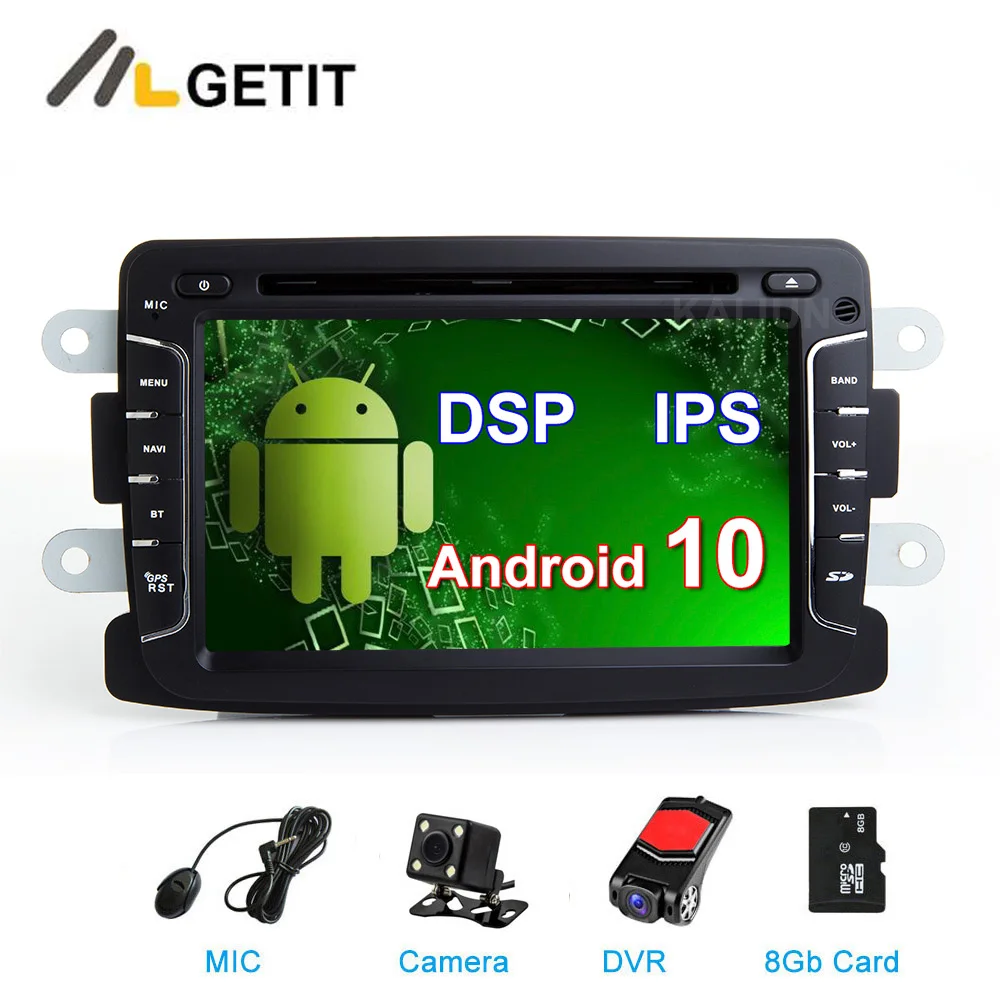 DSP IPS Android 10 Автомобильный DVD стерео плеер радио GPS для Dacia Sandero Renault Duster Captur Logan 2 с WiFi