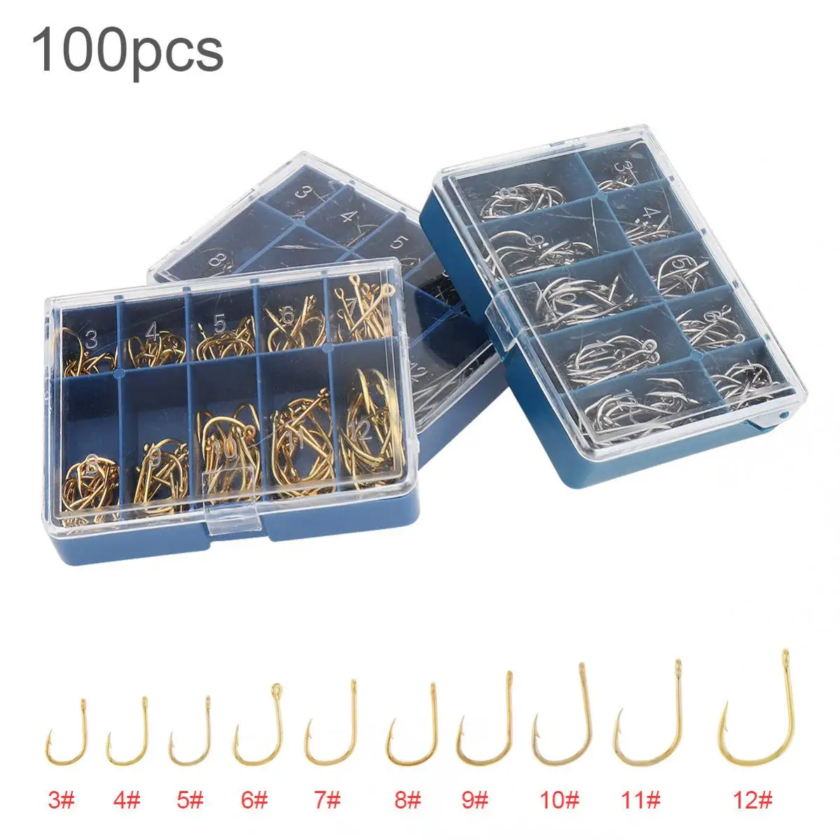 100 pcs/lot Fishing Hook Set 3-12# High Carbon Steel Single Fishhooks Jip Barbed Carp Hooks with Hole ftk 005 carbon steel fishing hook with ring barbed single carp fishing feeder hooks with eyes