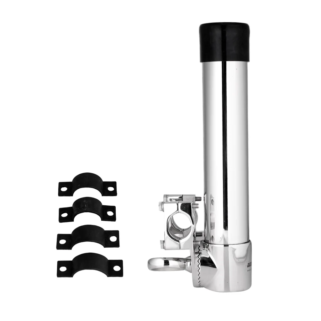Adjustable Stainless Steel 316 Fishing Rod Holder Rail Mount Clamp On Boat Yacht for Rail 25mm to 32mm OD