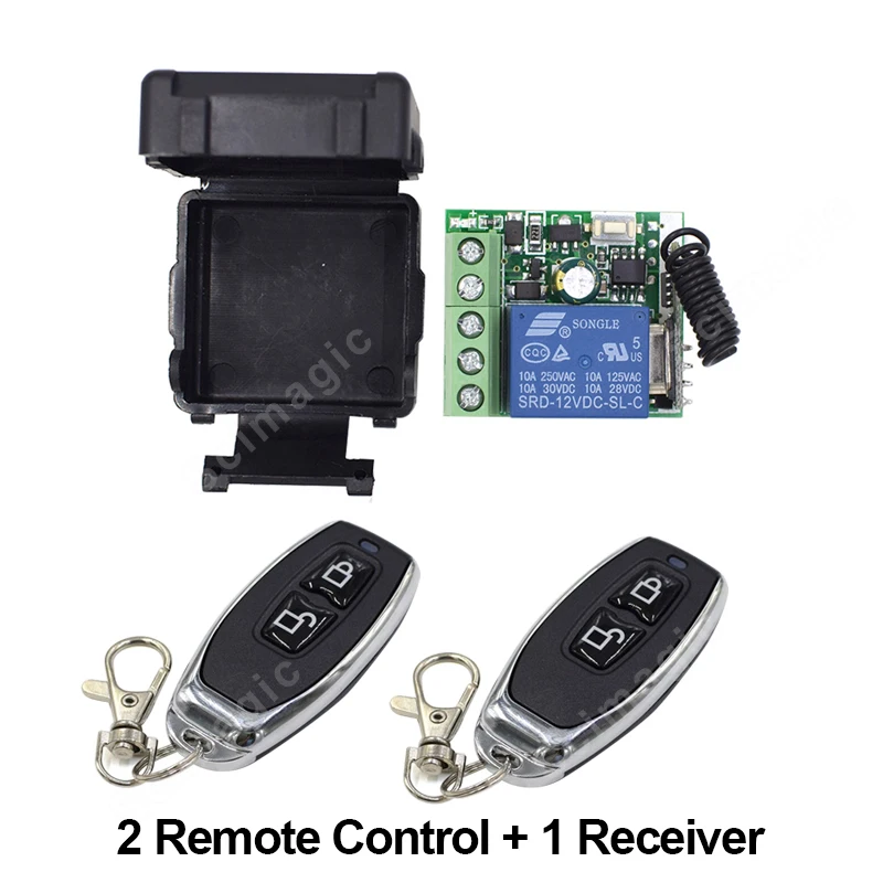 

433MHz Wireless Remote Control DC 12V 10A 1CH rf Relay Receiver and Transmitter for Electric curtain and garage door Control