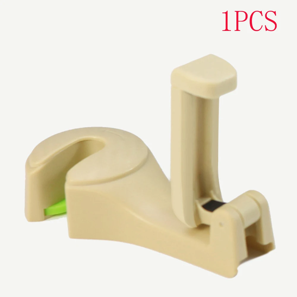 1pcs beige 1 шт. 2 шт. автомобильный крючок на подголовник с держателем для телефона, вешалка на спинку сиденья для сумки, кошелька, ткань для продуктов, портативный 2в1, многофункциональные зажимы, крючки - Название цвета: 1pcs beige
