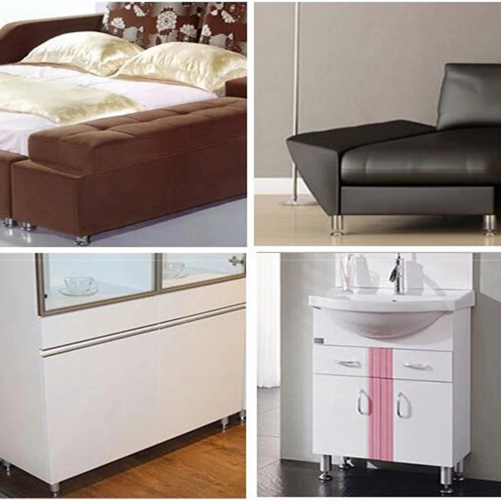 Heavy Duty Rustproof Metal Furniture Legs Sofa Couch Chair Bed Ottoman Cabinet Legs Anti-damp Feet Plinth Stand Bed Riser 8/10cm