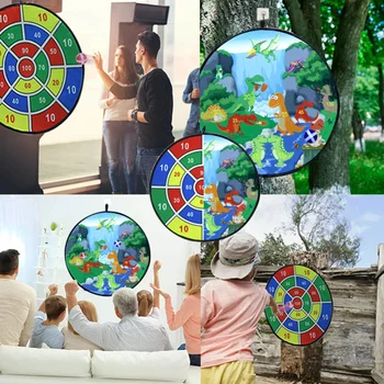 

Dinosaur Dart Board Toy 2 Darts And 8 Ball Indoor Outdoor Sports Toys Fabric Kid Ball Target Game For Children Safety Brithday