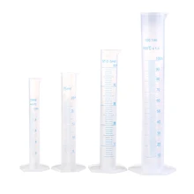 4pcs Measuring Cup Transparent Measuring Plastic Graduated Cylinder 10ml / 25ml / 50ml / 100ml