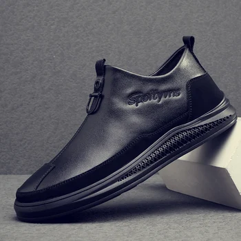 

Spring Autumn Men Genuine Leather Shoes Casual Men Loafers Shoes High Quality Men Anti-Slip Waterproof Driving Walking Shoes