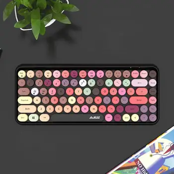 

308i Wireless Keyboard 85-key Colorful Keyboard Home Office Girls Punk Keyboard Gaming Keyboard Computer Accessories