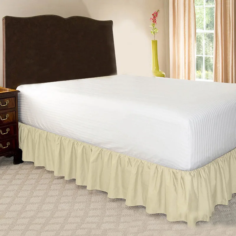 Домашний отель кровать юбка покрывало кровать покрывало эластичная лента кровать юбка без поверхности постельные принадлежности Размер продукта S-XXXL - Цвет: Beige