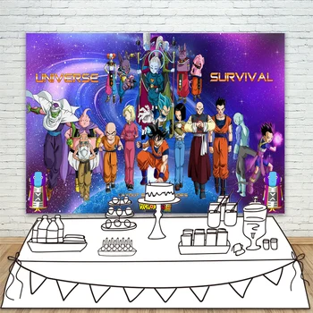 

Dragon Ball Super Universe Survival Backdrops Photography Dragonball Son Goku Birthday Party Decorations Backgrounds Backdrops