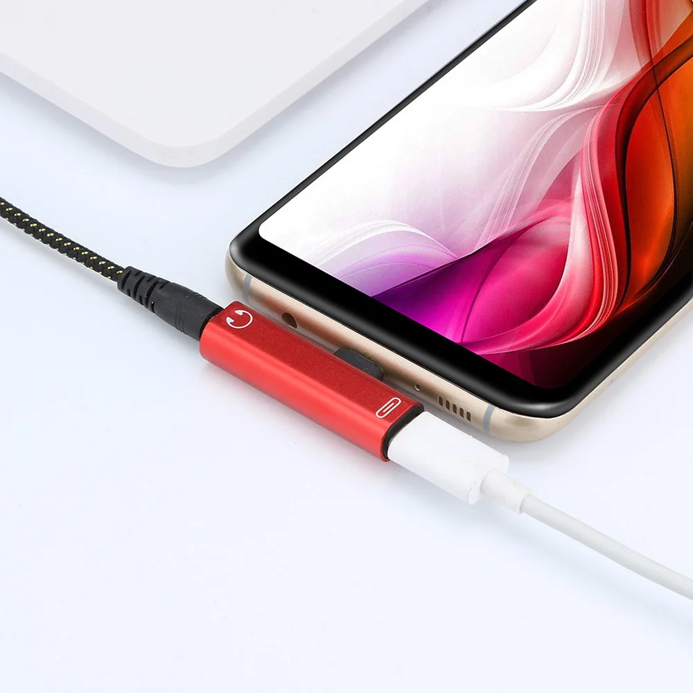 Для Xiaomi huawei type C аудио зарядка двойной адаптер сплиттер кабель системы освещения Джек для наушников AUX преобразователь кабельного разъема