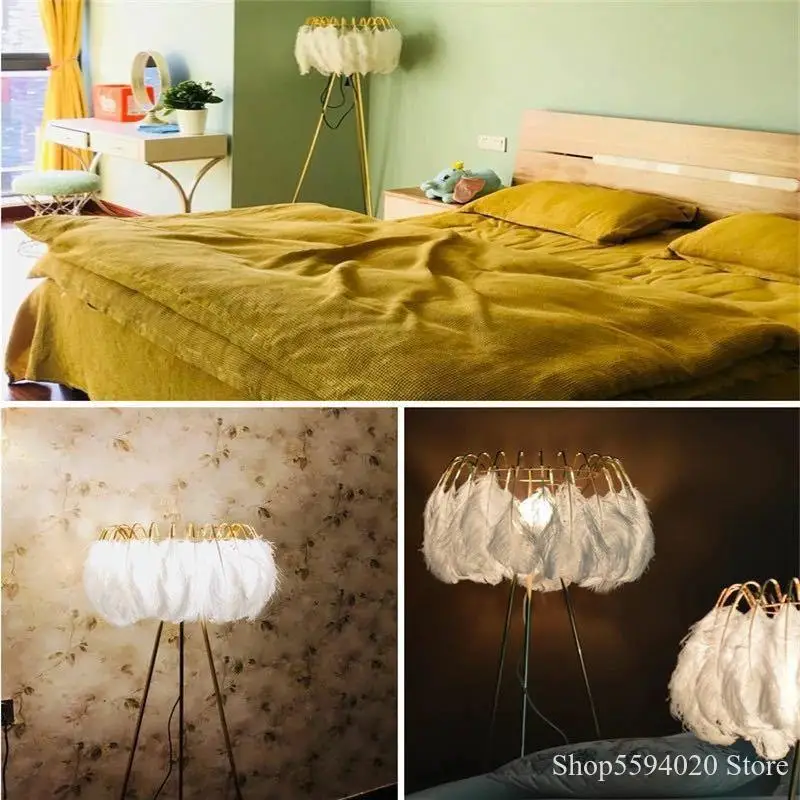 Напольная Лампа с перьями Ins современный минималистичный светильник для зала