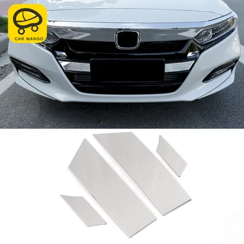 

CARMANGO for Honda Accord 10th 2018-2020 Auto Car Styling Front Grills Pad Chrome Cover Trim Frame Sticker Exterior Accessories