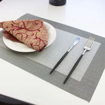

Design Set of 8 Placemats 45 x 30 CM PVC Weaves Gray