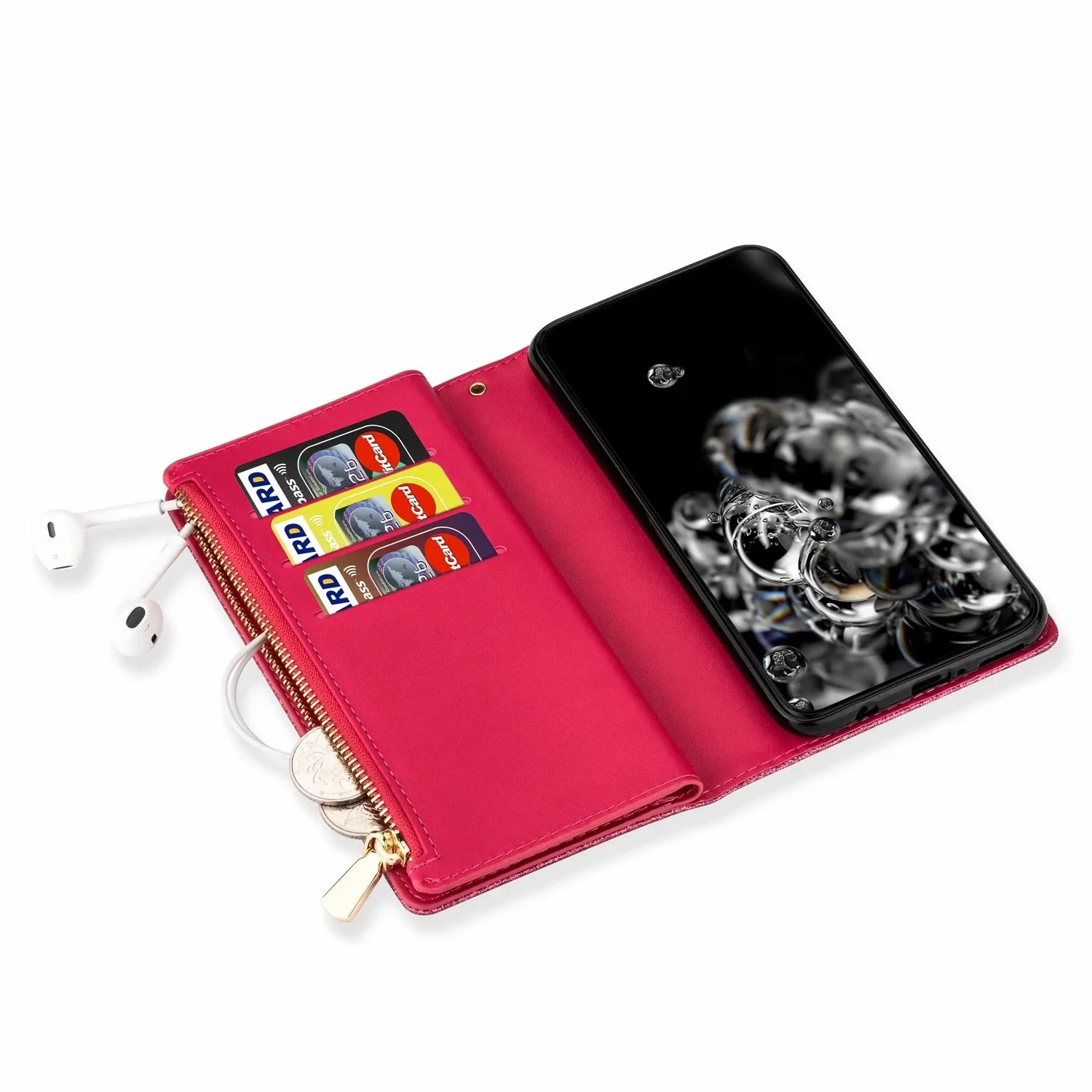 Custodia a portafoglio in pelle Flip per Samsung S21 S20 S30 Ultra S10 S9 S8 Plus S7 Edge Note 8 9 10 20 Ultra Bling Funda Protect C_voghion.com