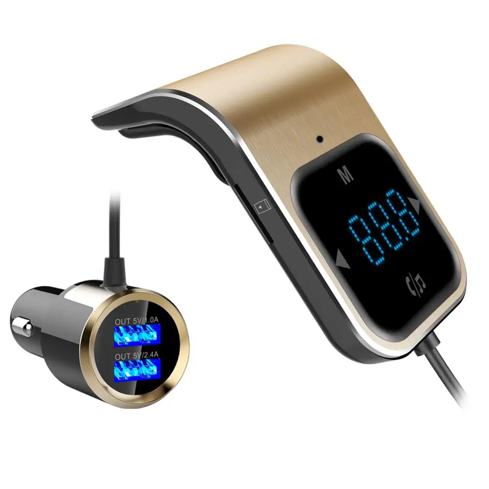 Автомобильный комплект громкой связи с Bluetooth, MP3-плеер, fm-передатчик, поддержка 32GTF карты, ЖК-экран, совместимые с 12-24 В, автомобильные аксессуары - Название цвета: goal
