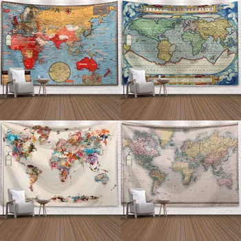 

2020 World Map 3D Print Polyester Geometric Wall Hanging Tapestry Decor Oil Painting Beach Towel Sleeping Pad Yoga Blanket Mat