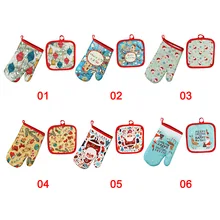 Рождественский шаблон выпечки перчатки и прихватка Набор для кухни микроволновая печь OCT998