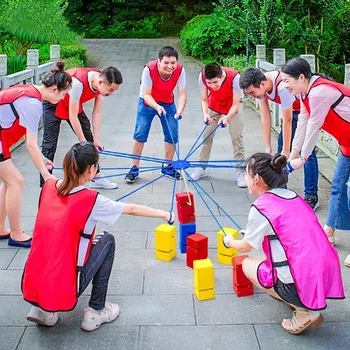 Child Outdoor Teamwork Game Props Toy Children Cooperate To Build Tower Kindergarten Sensory Equipment Kids Sports Toys 1