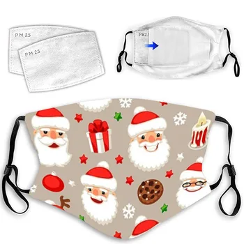 

Unisex Christmas Mask for face With Filter Outdoor Washable Breathable Reusable 1 Mask +2pc Filter Anti Pm2.5 Pollution Masque