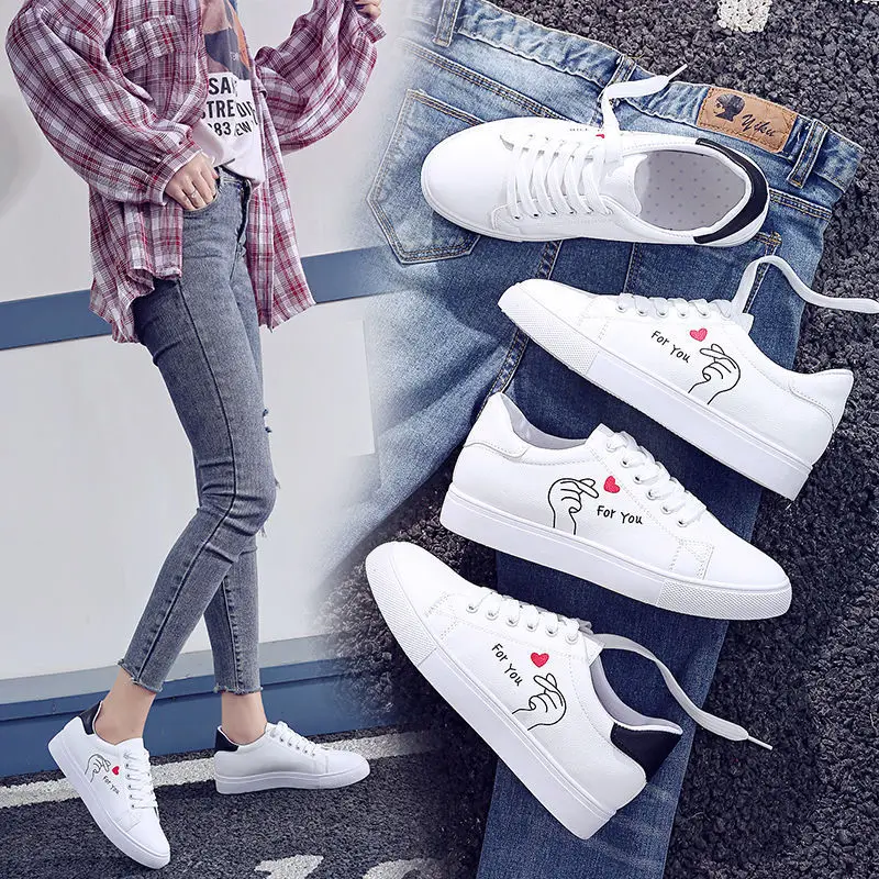 

Leather Small White Shoes Women's Spring 2019 New Style Korean-style Versatile Flat White Shoes Students WOMEN'S Shoes Spring An