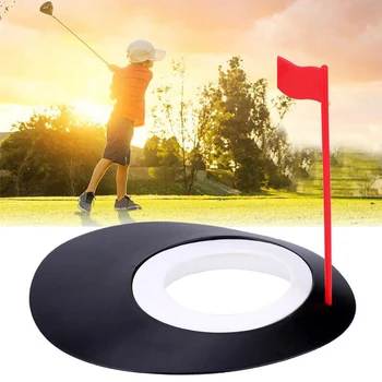 

Golf Putter Adjustment Cup Hole Sign Indoor Practice Training Auxiliary Plastic Golf Putter Exerciser Random Color 1pc