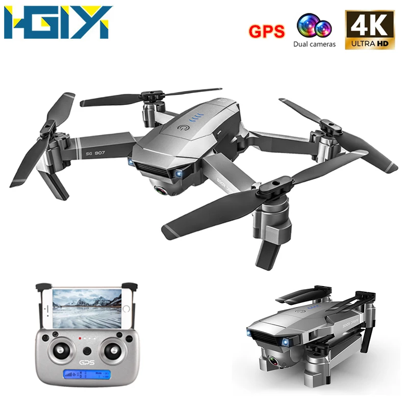 Квадрокоптер HGIYI SG907 SG901 складной с GPS двойной камерой 1080P 4K HD Wi Fi FPV|Дроны камерой| |
