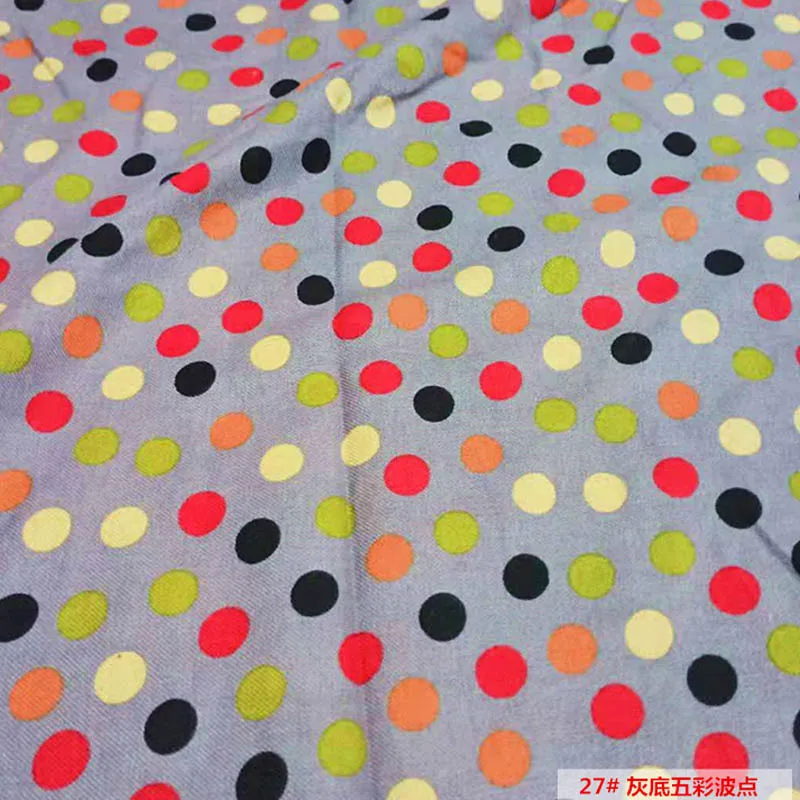 27 gray color dot Постельное белье из хлопка с изображением мультяшного кролика овец Улитка оранжевого цвета, в цветочек, в горошек, из мягкой ткани, для "сделай сам" для детей, осенняя одежда, домашняя одежда платье шарф - Цвет: 27 gray color dot
