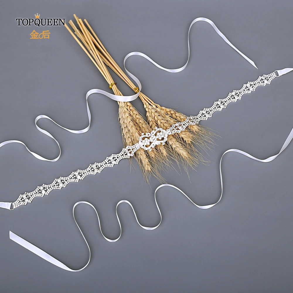 

TOPQUEEN S306 Rhinestones and Diamonds Wedding Bridal Belt Silver Diamond Sash For bride Wedding Accessories Hot Sale sash