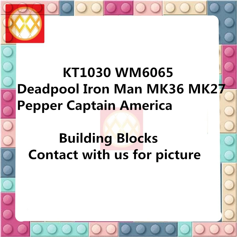 

Blocks KT1030 Deadpool Iron Man MK36 MK27 MK30 War Machine Pepper MK1616 Tony Stark Building Blocks Toys For Children WM6065