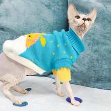 

Fashion Pattern Cat Clothes for Cats Cute Reindeer Sweater for Sphinx Cat Winter Warm Chrismas Costume Sweatshirt Knitted Jumper