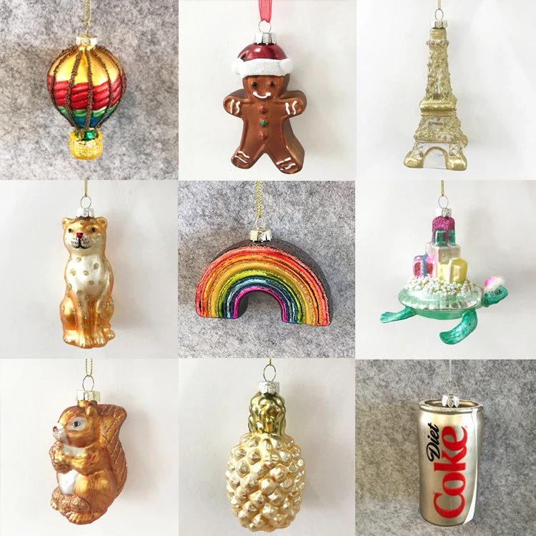 3 inch Christmas tree decoration glass creative pendant window gift foreign trade doll toy collection