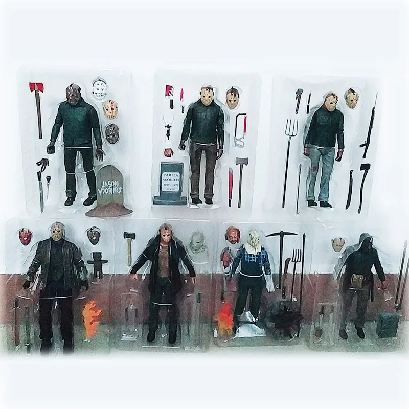 7 видов оригинальный NECA Friday The 13th часть 2 3 5 V 6 VI 3D Фредди Джейсон фигурка игрушка