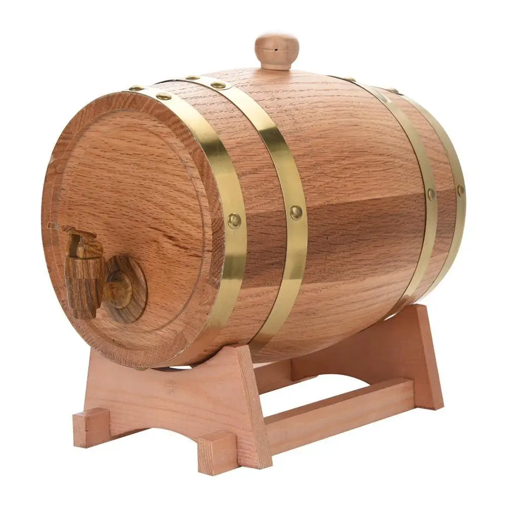 1.5L/3L Oak Barrel Beer Brewing keg Wine Barrel for Whiskey Rum Port Decorative Keg Hotel Restaurant Display Oak