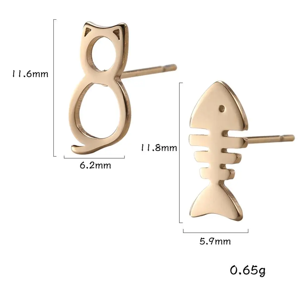 Teamer, белка, слон, рыбки, кости, кошка, стрекоза, Мультяшные животные, серьги из нержавеющей стали, золотые, серебряные серьги-гвоздики для женщин и девушек - Окраска металла: 11