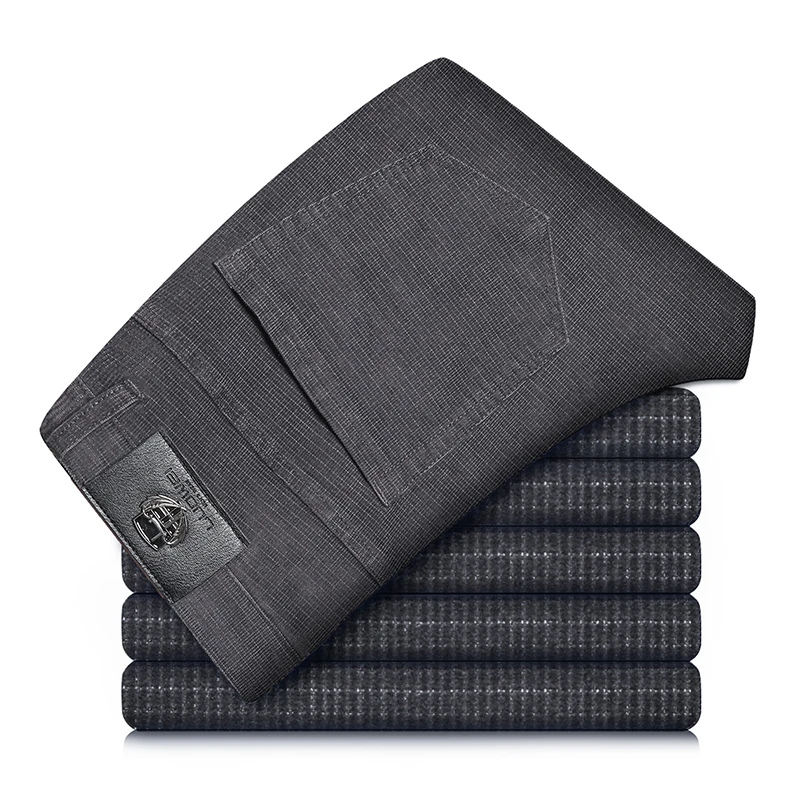 Spring Autumn New Men Pants Corduroy Fabric Comfortable Soft Casual Business Office Male Trousers Khaki Apricot Black Blue 4