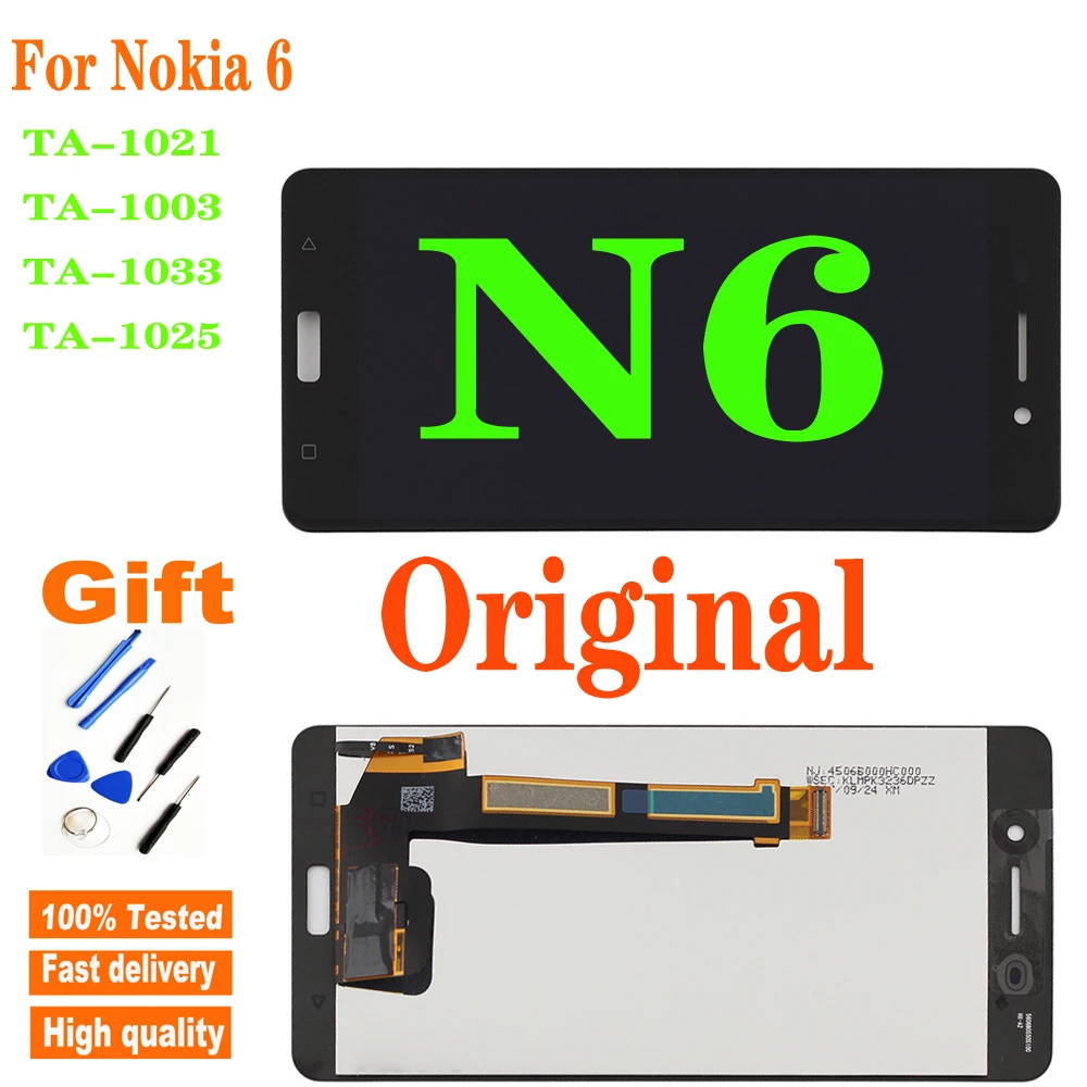 

Original 5.5 LCD For Nokia 6 N6 LCD Display Touch Screen Digitizer for TA-1021 TA-1003 TA-1033 TA-1025 Assembly