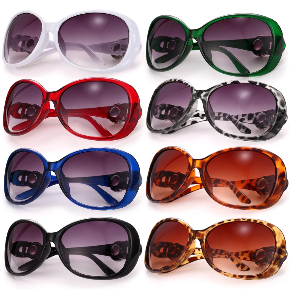 New Snap Button Jewelry Sunglasses Retro Oval Glasses Eyewear