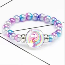 Подарочный браслет ЕДИНОРОГ розовый кожаный браслет ручной работы милый Единорог девушки ювелирные изделия подарок для девочек