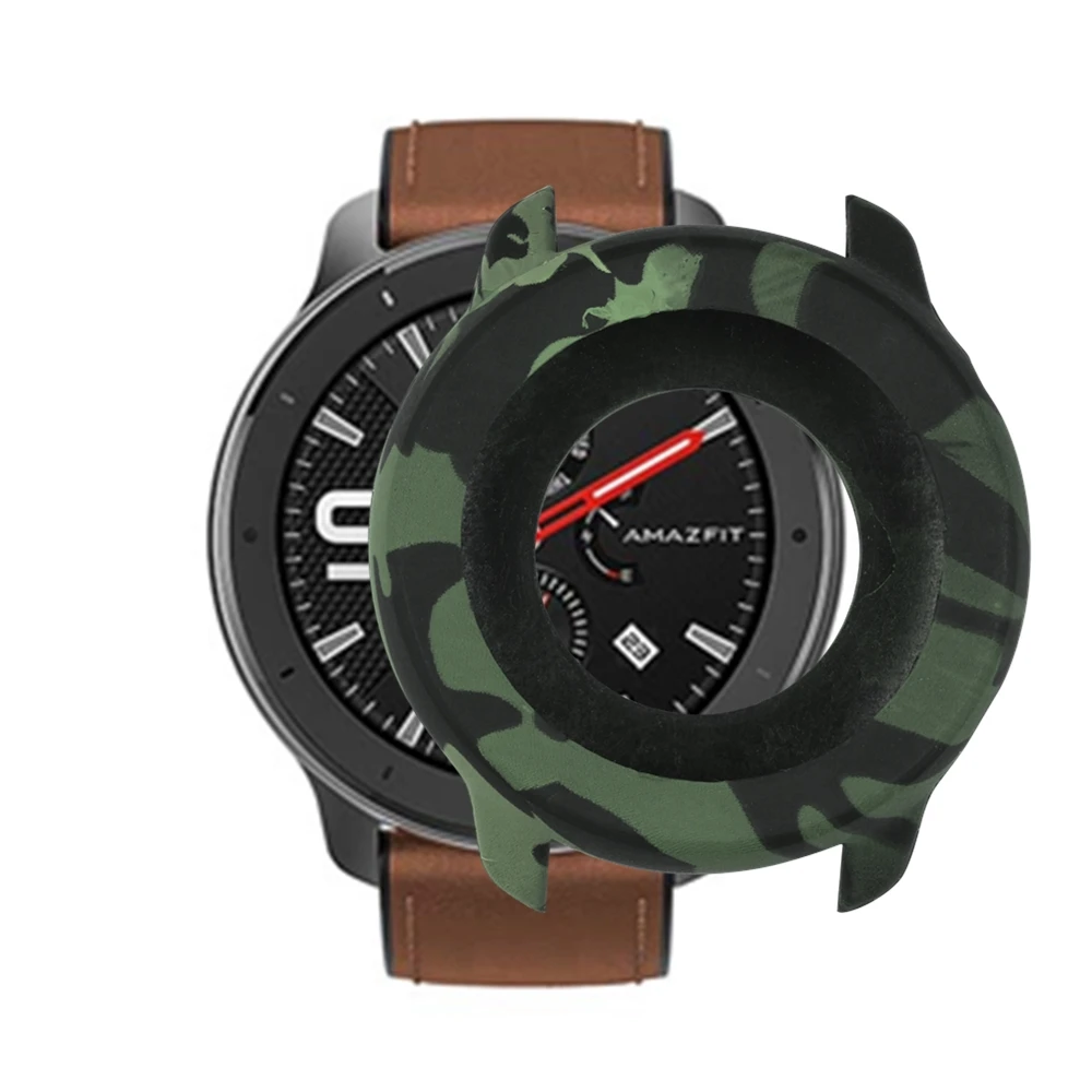Мягкий камуфляжный чехол для Xiaomi Huami AMAZFIT GTR 47 мм силиконовая рамка защитный на